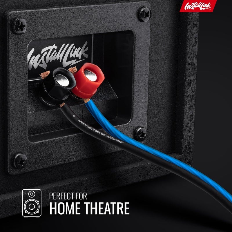 Install Link 14 AWG Gauge Speaker Wire Cable (4X 100 Feet=400 Feet Total) Stereo, Car or Home Theater (CCA) - Image 3